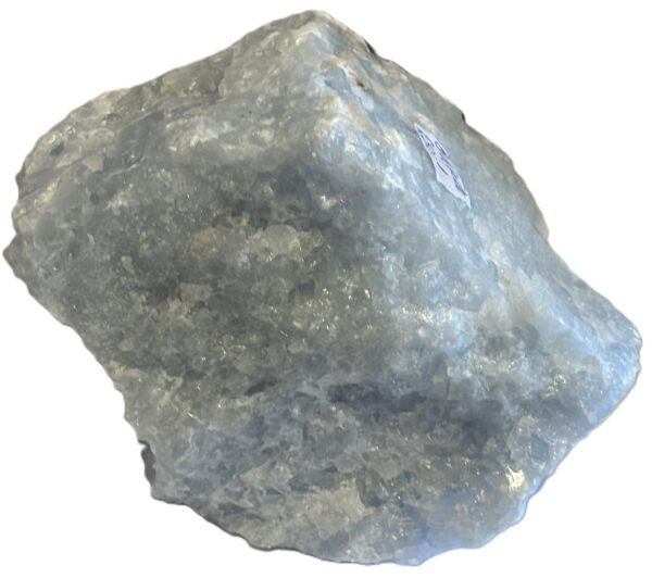 Natural rough blue calcite mineral specimen 1 4 sians emporium Rough natural blue calcite crystal specimen showing soft sky blue colouration and raw crystalline texture